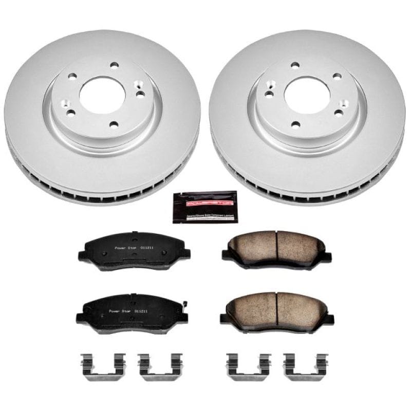 PowerStop — Genuine Geomet Coated Rotor and Low-Dust Ceramic Brake Pad Kit