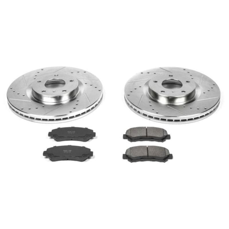 PowerStop — Z23 Daily Driver Carbon-Fiber Ceramic Brake Pad and Drilled & Slotted Rotor Kit