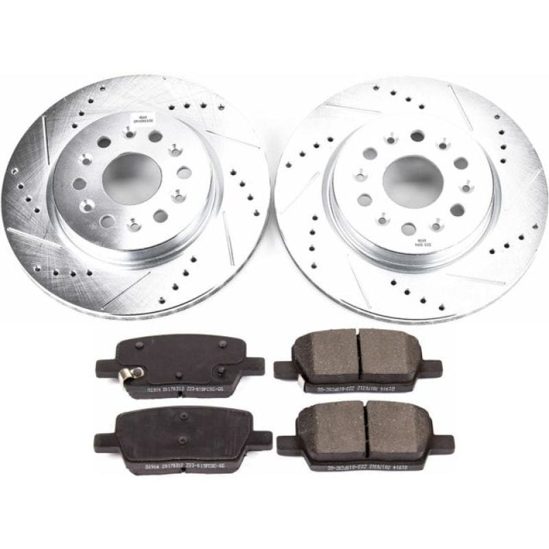 PowerStop — Z23 Daily Driver Carbon-Fiber Ceramic Brake Pad and Drilled & Slotted Rotor Kit