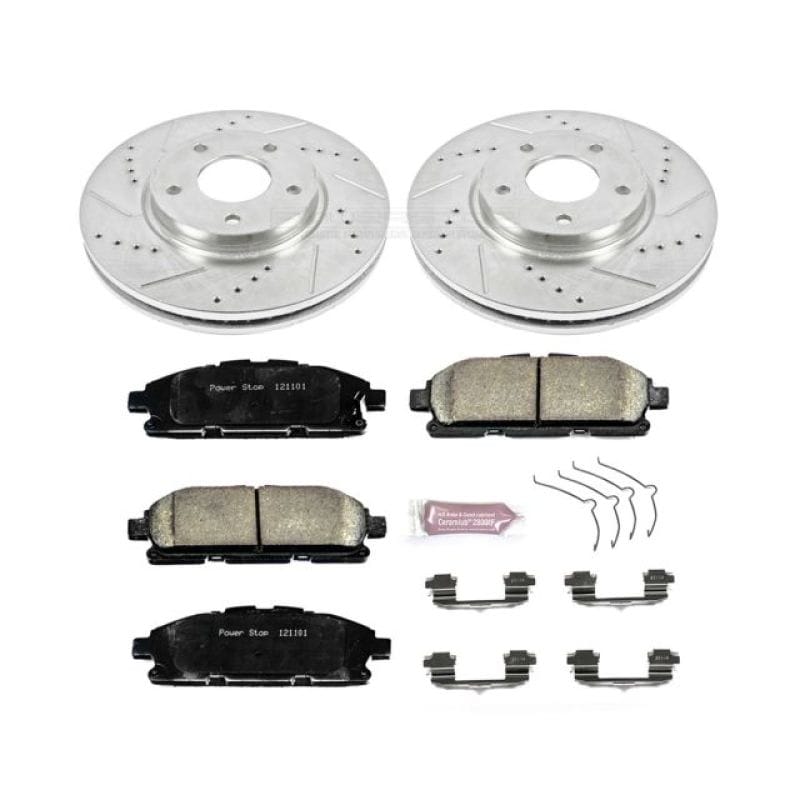 PowerStop — Z23 Daily Driver Carbon-Fiber Ceramic Brake Pad and Drilled & Slotted Rotor Kit