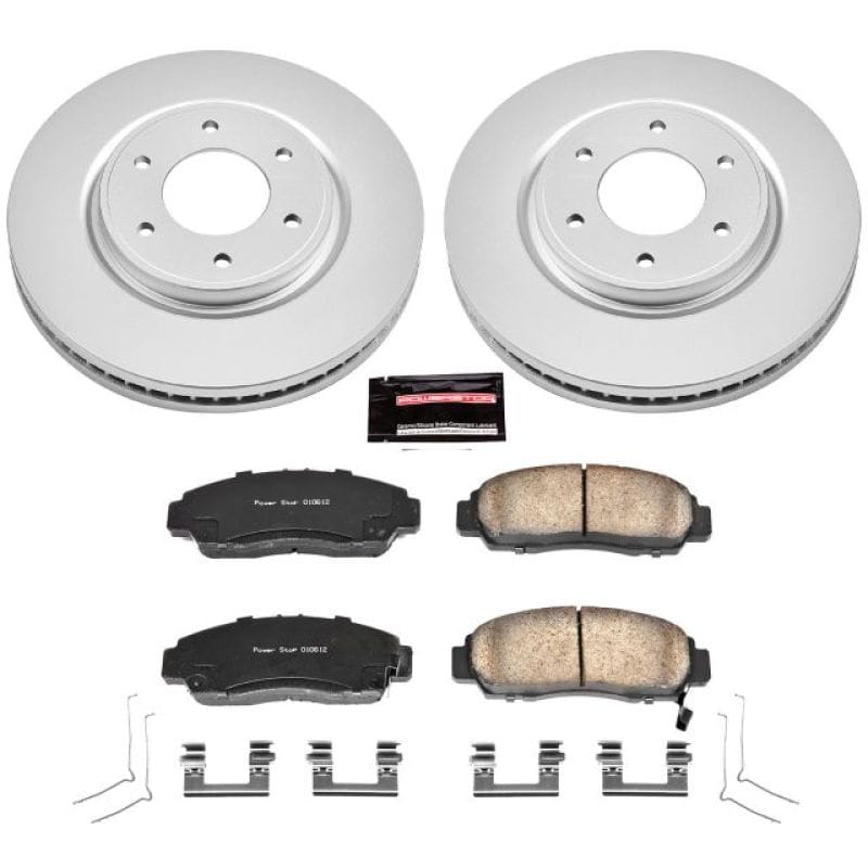 PowerStop — Genuine Geomet Coated Rotor and Low-Dust Ceramic Brake Pad Kit