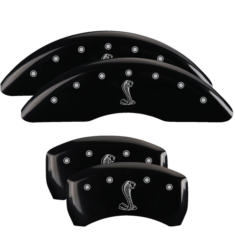 MGP — Set of 4 caliper covers, Engraved Front and Rear: Tiffany Snake, Black powder co