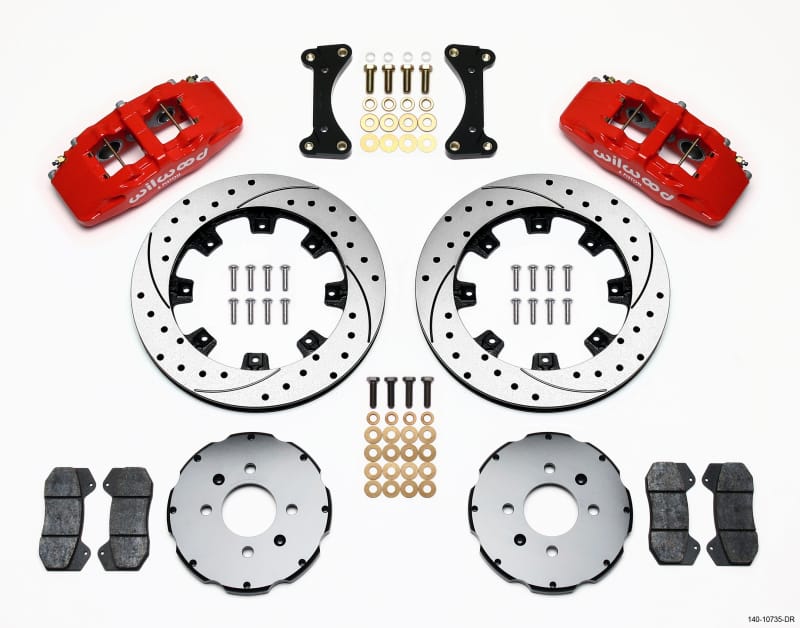 Wilwood — KIT,FRONT,INTEGRA/CIVIC,W/OEM,262mm ROTOR,DP6,DRILLED,RED