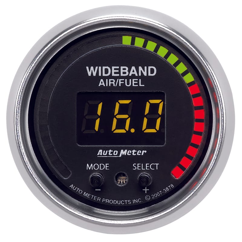 AutoMeter — GAUGE, AIR/FUEL RATIO-PRO, 2 1/16", 10:1-20:1, DIGITAL W/ PEAK & WARN, GS