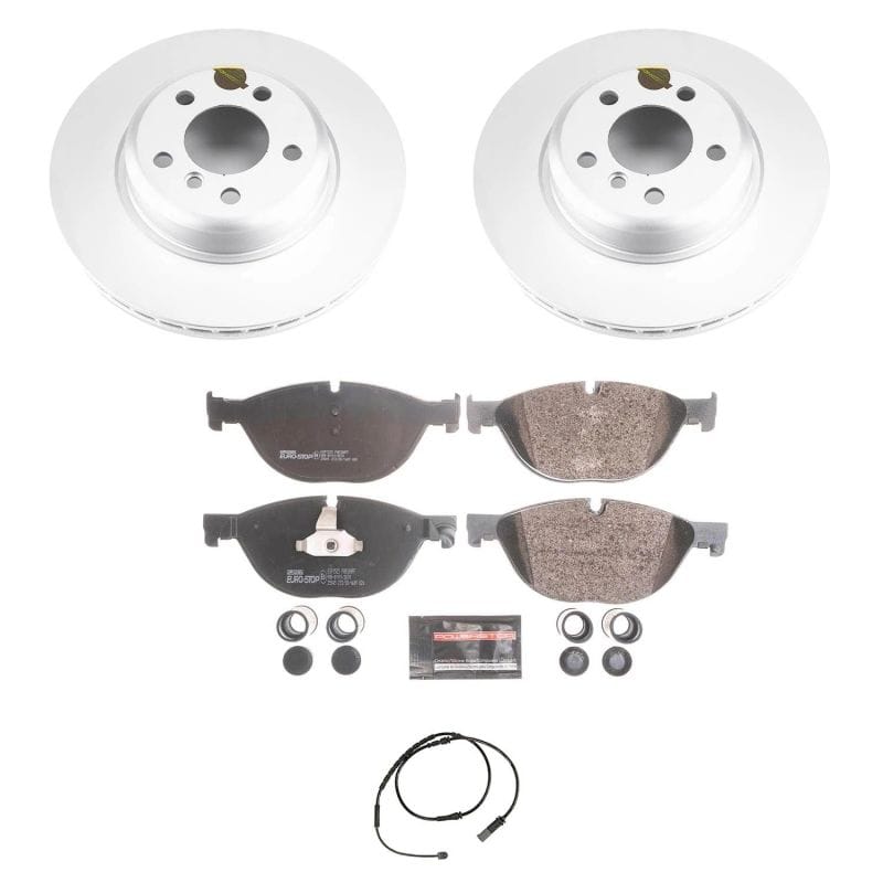 PowerStop — Genuine Geomet Coated Rotors, ECE-R90 Brake Pads + Hardware Kit
