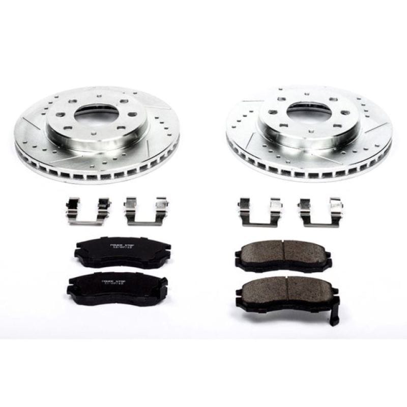 PowerStop — Z23 Daily Driver Carbon-Fiber Ceramic Brake Pad and Drilled & Slotted Rotor Kit