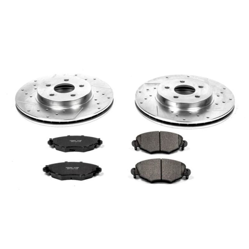 PowerStop — Z23 Daily Driver Carbon-Fiber Ceramic Brake Pad and Drilled & Slotted Rotor Kit