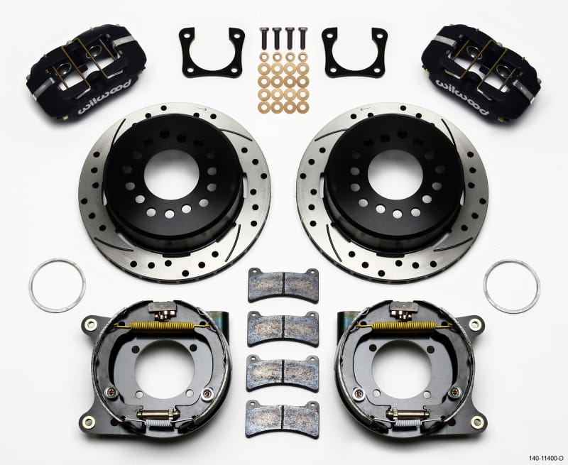 Wilwood — KIT,REAR,DISC/DRUM,12 BOLT SPECIAL,2.75/ 2.81,STAGG MT,1PC 11.00,SRP,BLK POWDERC