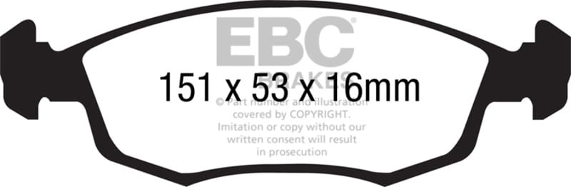 EBC — EBC 11+ Fiat 500 1.4 (ATE Calipers) Ultimax2 Front Brake Pads
Disc Brake Pad