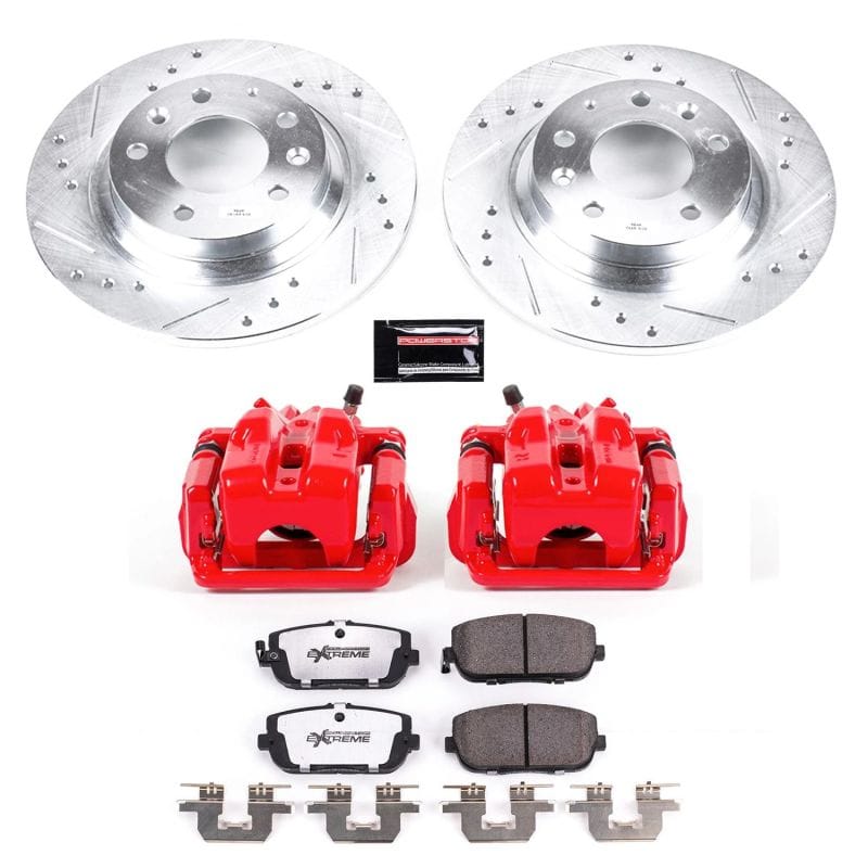 PowerStop — Z26 Street Performance Ceramic Brake Pad, Drilled Slotted Rotor, and Caliper Kit