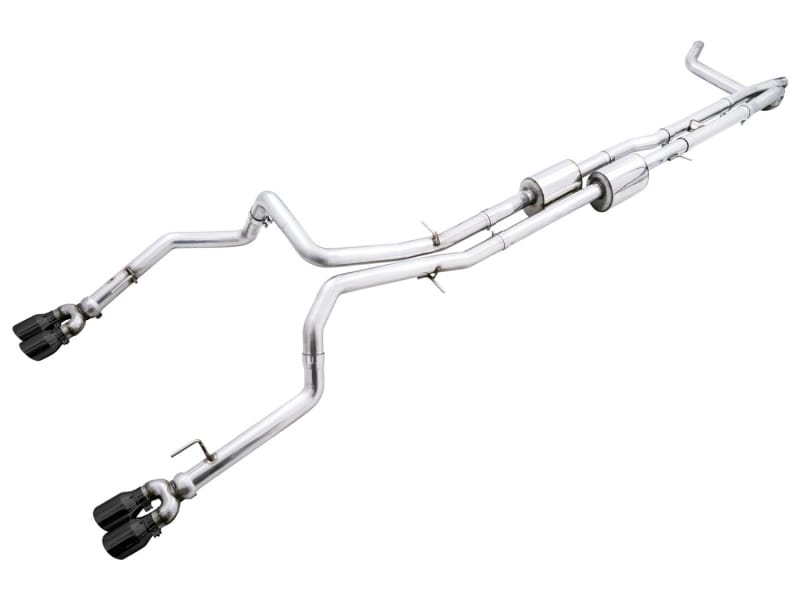 AWE Tuning — AWE 0FG Catback for Silverado ZR2/Sierra AT4X - Quad Diamond Black Tips