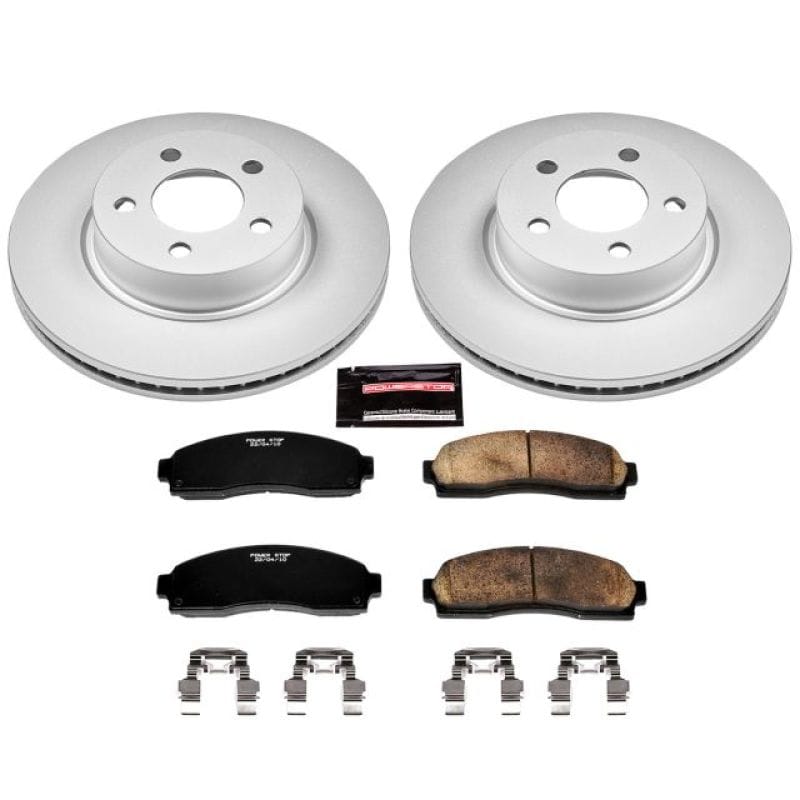 PowerStop — Genuine Geomet Coated Rotor and Low-Dust Ceramic Brake Pad Kit