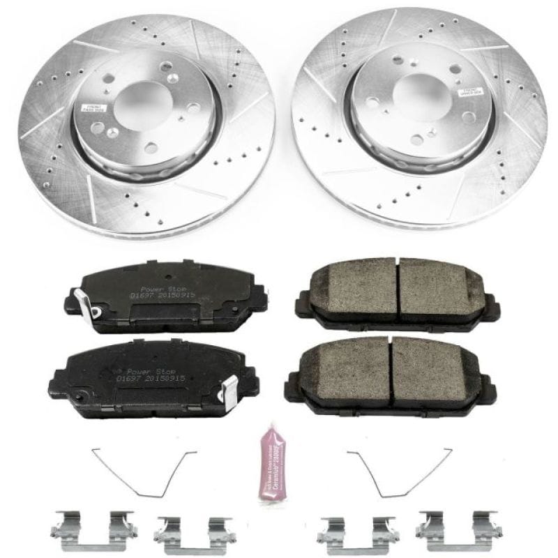 PowerStop — Z23 Daily Driver Carbon-Fiber Ceramic Brake Pad and Drilled & Slotted Rotor Kit