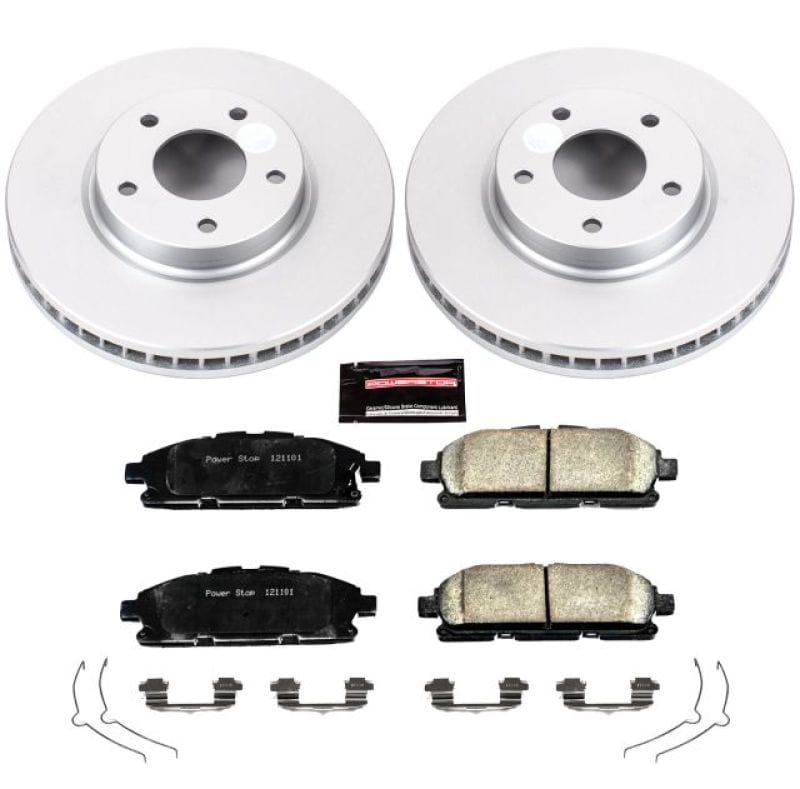 PowerStop — Genuine Geomet Coated Rotor and Low-Dust Ceramic Brake Pad Kit