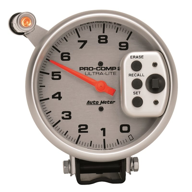 AutoMeter — GAUGE, TACH, 5", 9K RPM, PEDESTAL W/ QUICK LITE, W/PEAK MEMORY, ULTRA-LITE