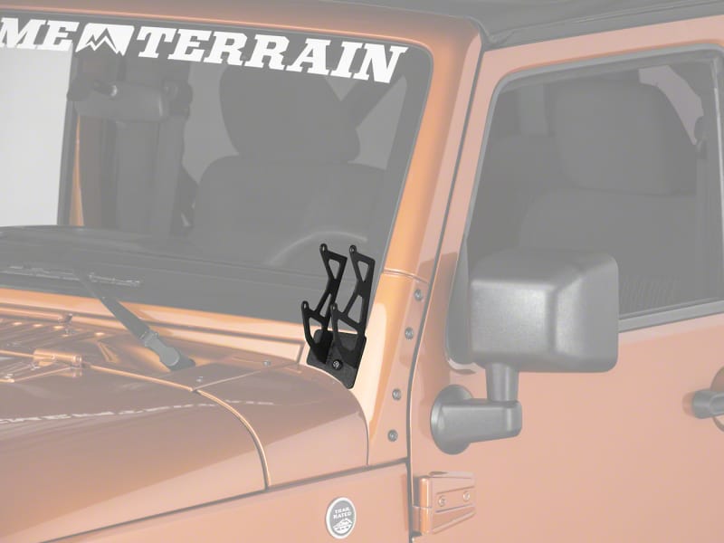 Raxiom — Raxiom 07-18 Jeep Wrangler JK Windshield Mounted Dual Light Brackets
Mount
