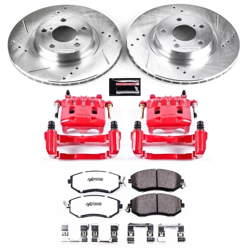PowerStop — Z26 Street Performance Ceramic Brake Pad, Drilled Slotted Rotor, and Caliper Kit