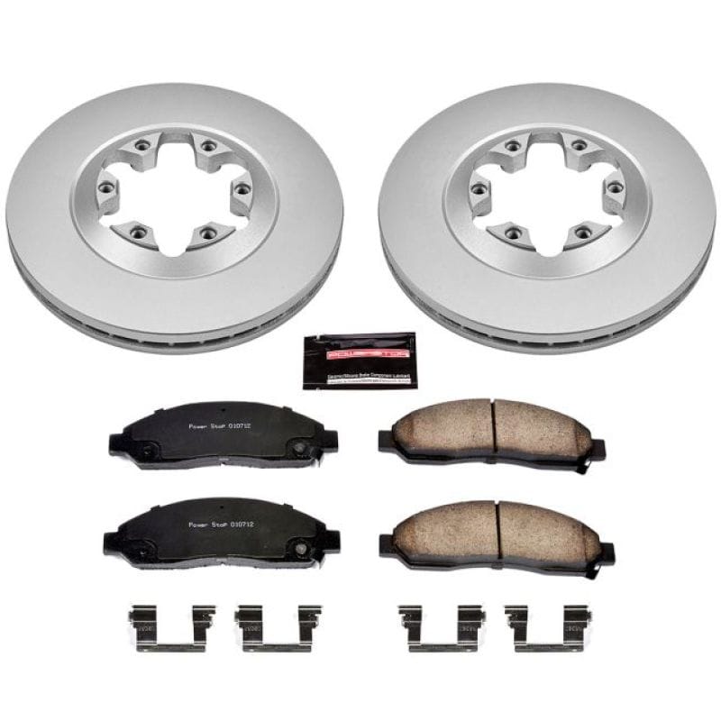 PowerStop — Genuine Geomet Coated Rotor and Low-Dust Ceramic Brake Pad Kit