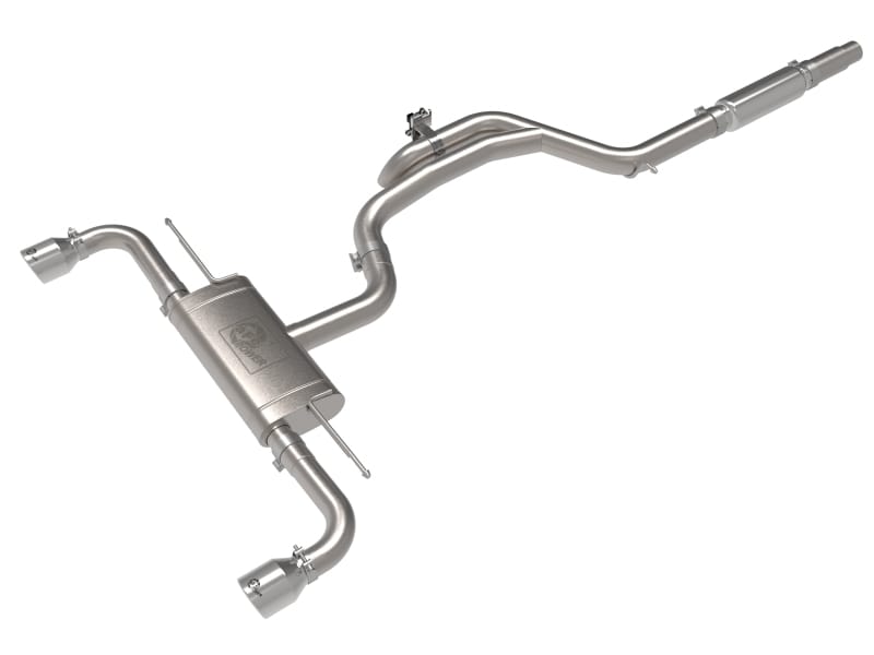 aFe — Gemini XV 3 to 2-1/2 IN 304 Stainless Steel Cat-Back Exhaust w/ Cut-Out Polish