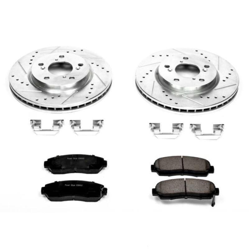 PowerStop — Z23 Daily Driver Carbon-Fiber Ceramic Brake Pad and Drilled & Slotted Rotor Kit
