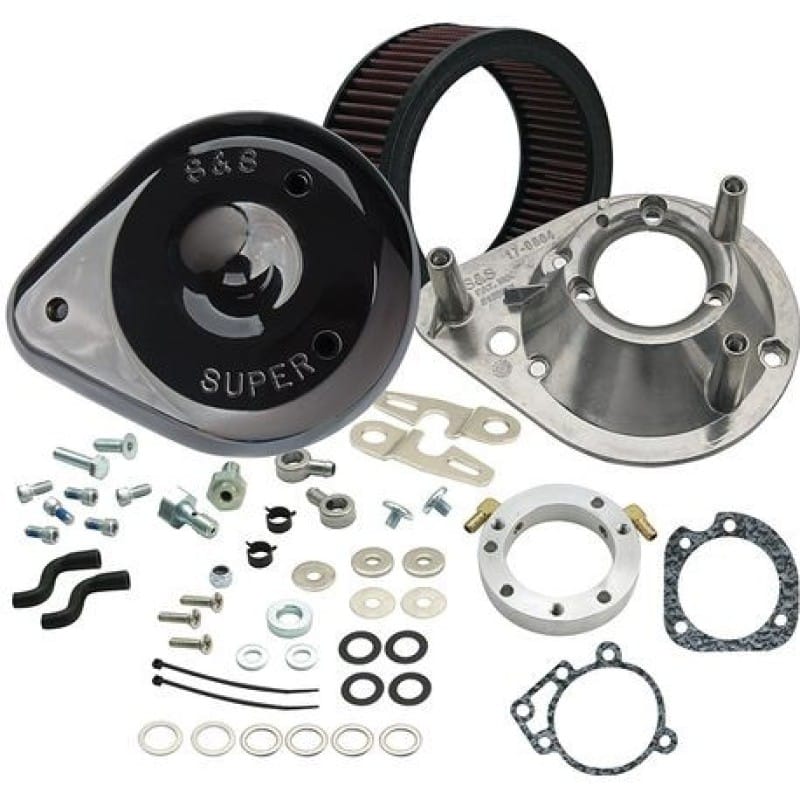 S&S Cycle — S&S Cycle 93-06 Carbureted BT/07-10 Softail CVO Models Teardrop Air Cleaner Kit - Gloss Black