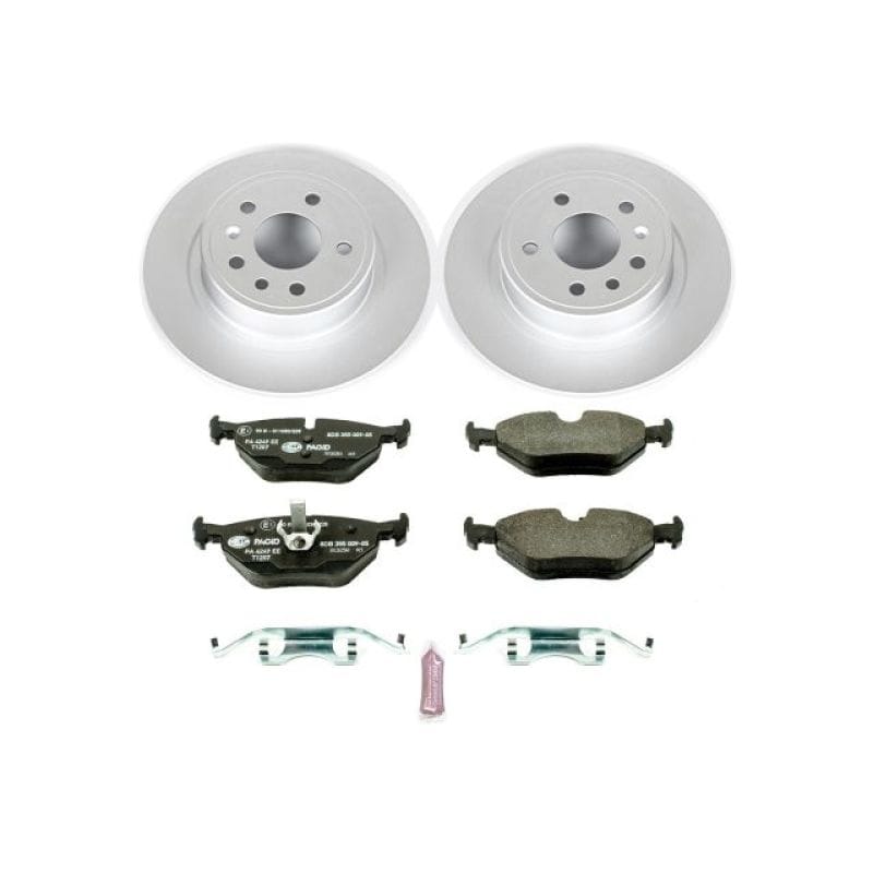 PowerStop — Genuine Geomet Coated Rotors, ECE-R90 Brake Pads + Hardware Kit