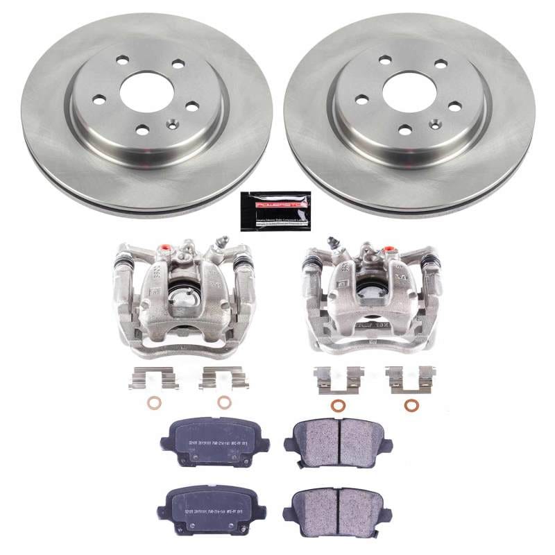PowerStop — OE Stock Replacement Low-Dust Ceramic Brake Pad, Rotor and Caliper Kit