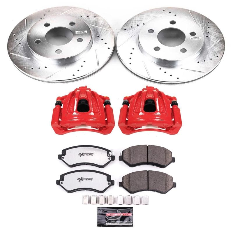 PowerStop — Z36 Truck and SUV Ceramic Brake Pad, Drilled & Slotted Rotor, and Caliper Kit