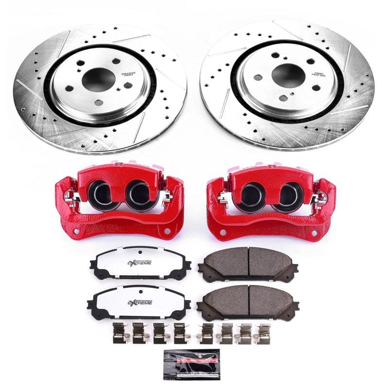 PowerStop — Z36 Truck and SUV Ceramic Brake Pad, Drilled & Slotted Rotor, and Caliper Kit