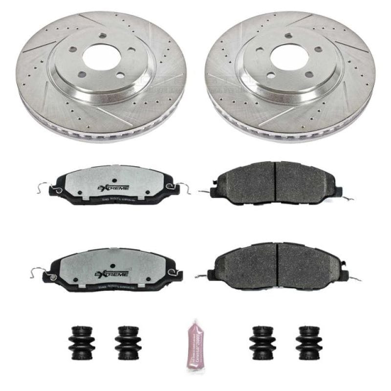 PowerStop — Z26 Street Performance Ceramic Brake Pad and Drilled & Slotted Rotor Kit