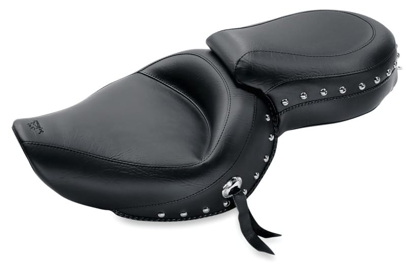 Mustang Motorcycle — Mustang 04-21 Harley Sportster Wide Touring 1PC Seat w/Studs- Black