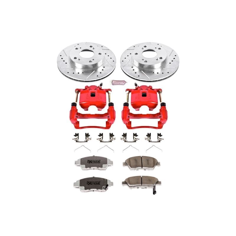 PowerStop — Z26 Street Performance Ceramic Brake Pad, Drilled Slotted Rotor, and Caliper Kit