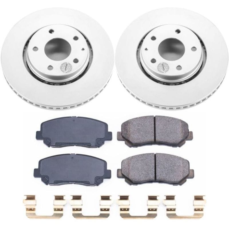 PowerStop — Genuine Geomet Coated Rotor and Low-Dust Ceramic Brake Pad Kit