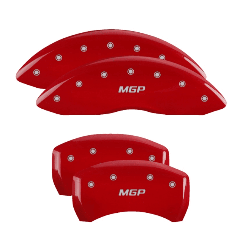 MGP — Set of 4 caliper covers, Engraved Front and Rear: MGP, Red powder coat finish, s