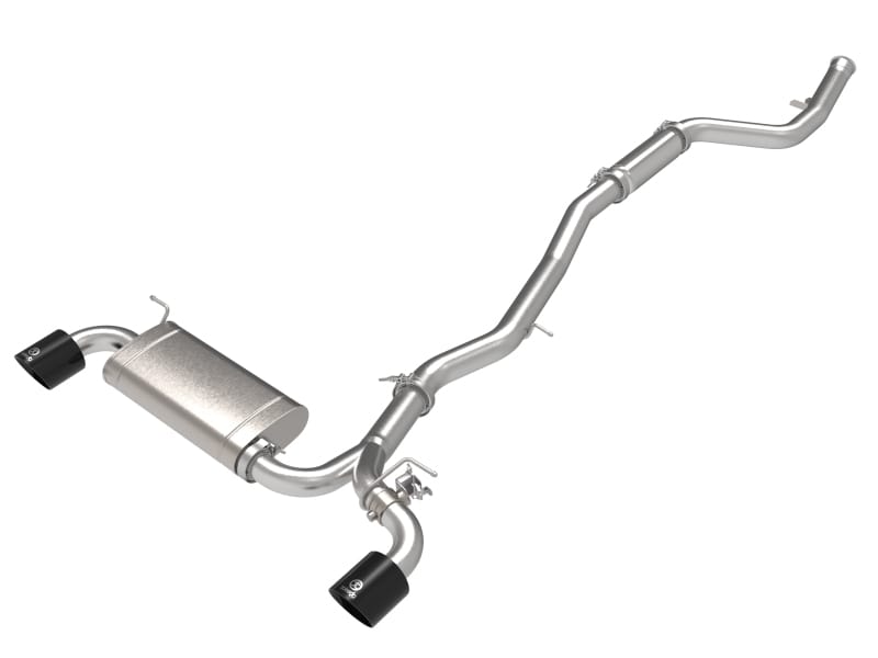 aFe — Takeda 3 IN to 2-1/2 IN 304 Stainless Steel Cat-Back Exhaust System w/ Black T