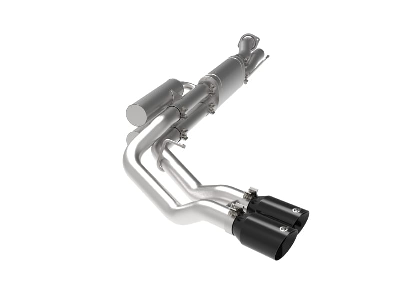 aFe — Rebel Series 3 IN 409 Stainless Steel Cat-Back Exhaust System w/Black Tip