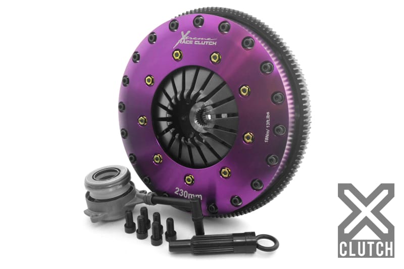 XCLUTCH — Clutch Kit Inc Chromoly Flywheel + HRB; 9" Twin Solid Ceramic Clutch Discs