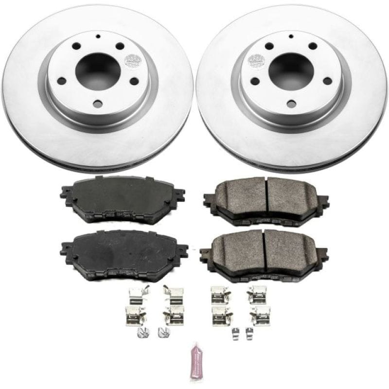 PowerStop — Genuine Geomet Coated Rotor and Low-Dust Ceramic Brake Pad Kit