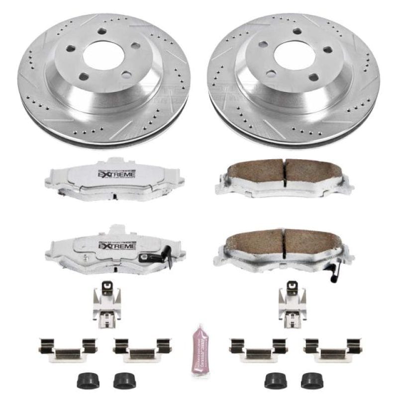 PowerStop — Z26 Street Performance Ceramic Brake Pad and Drilled & Slotted Rotor Kit