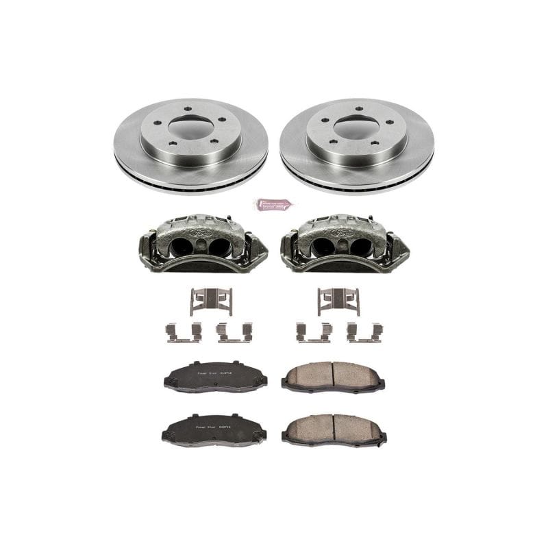 PowerStop — OE Stock Replacement Low-Dust Ceramic Brake Pad, Rotor and Caliper Kit