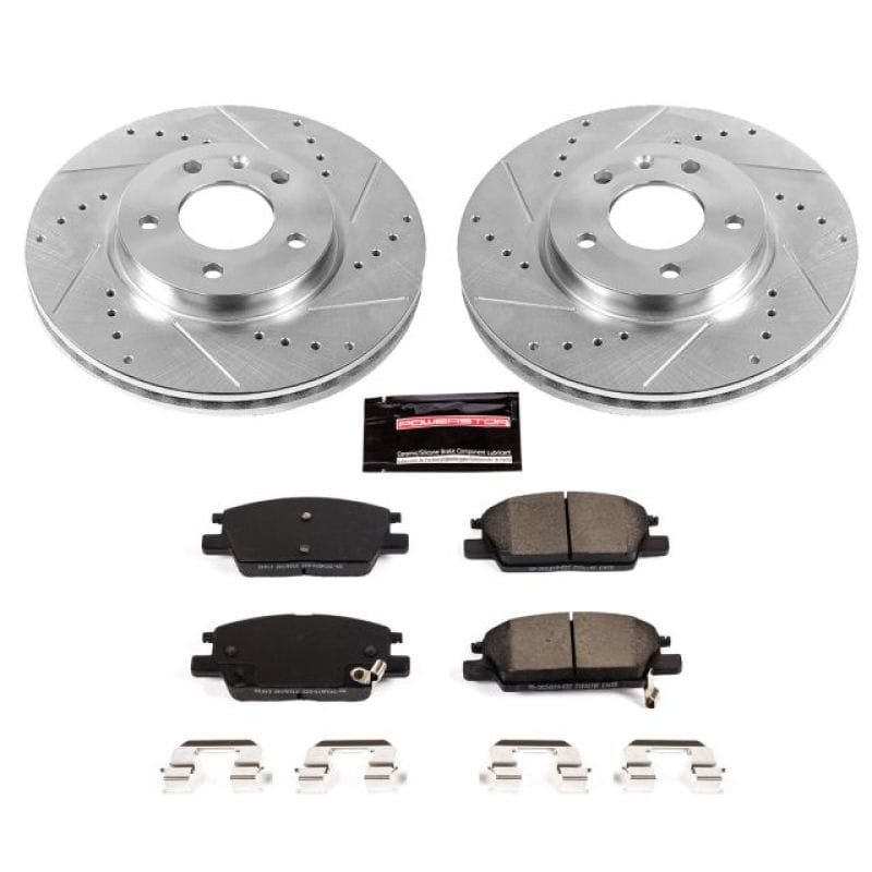 PowerStop — Z23 Daily Driver Carbon-Fiber Ceramic Brake Pad and Drilled & Slotted Rotor Kit