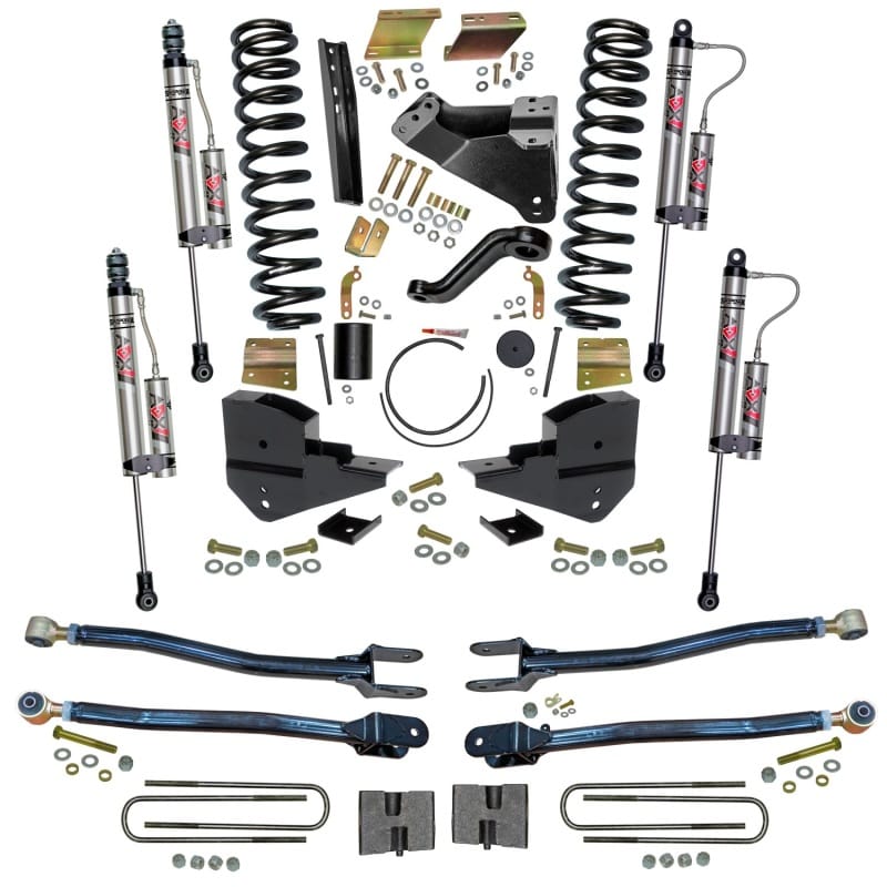 Skyjacker — 6 in. Lift Kit with 4-Link Conversion and ADX 2.0 Remote Reservoir Shocks.