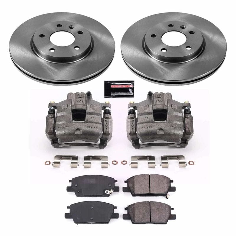 PowerStop — OE Stock Replacement Low-Dust Ceramic Brake Pad, Rotor and Caliper Kit