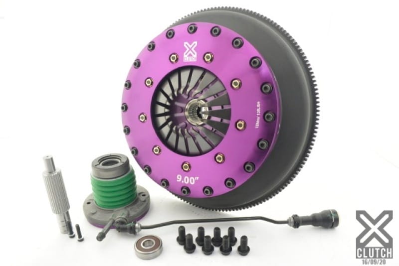 XCLUTCH — Clutch Kit Inc Chromoly Flywheel + HRB; 9" Twin Solid Ceramic Clutch Discs