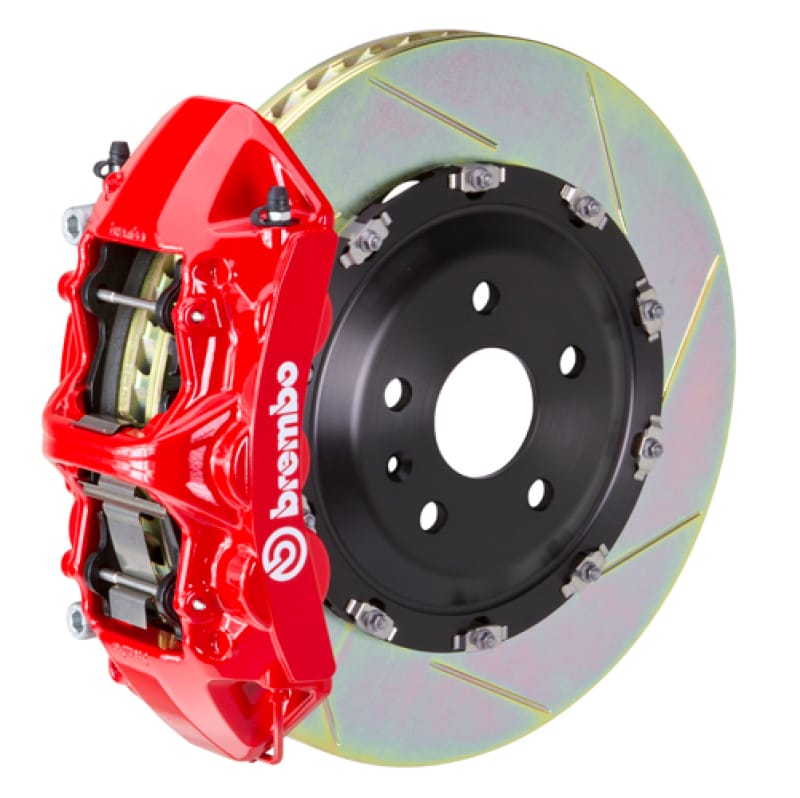 Brembo — Brembo 04-08 S4 (B6/B7) Front GT BBK 6 Piston Cast 365x34 2pc Rotor Slotted Type-1-Red