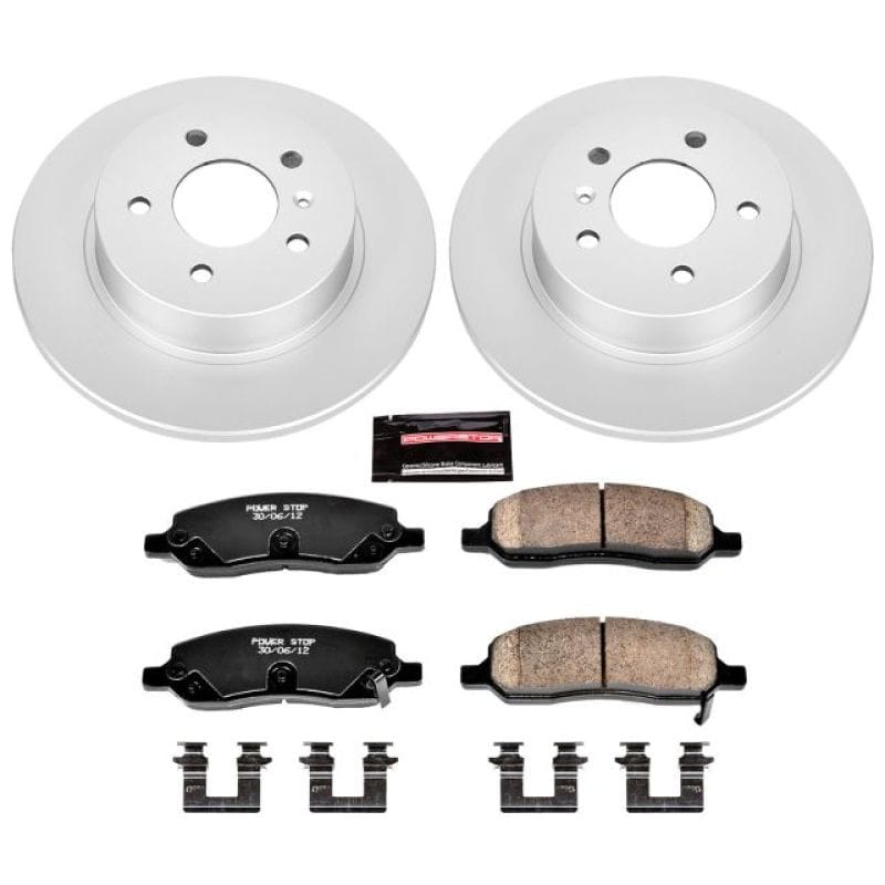 PowerStop — Genuine Geomet Coated Rotor and Low-Dust Ceramic Brake Pad Kit