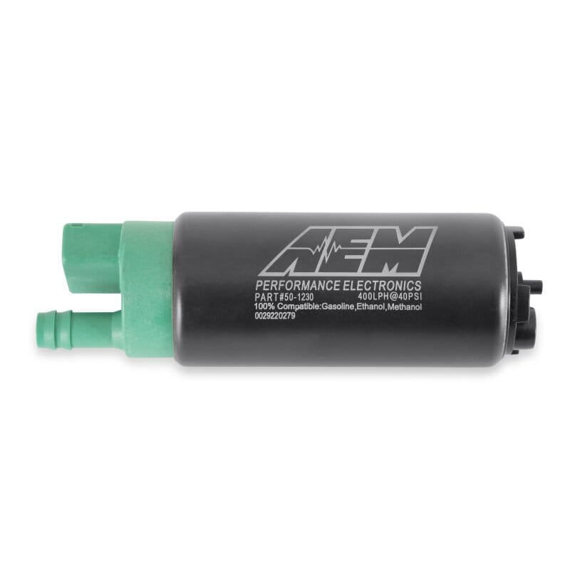 AEM — AEM 400LPH E85-COMPATIBLE HI FLOW IN-TANK FUEL PUMP - DOUBLE BARB