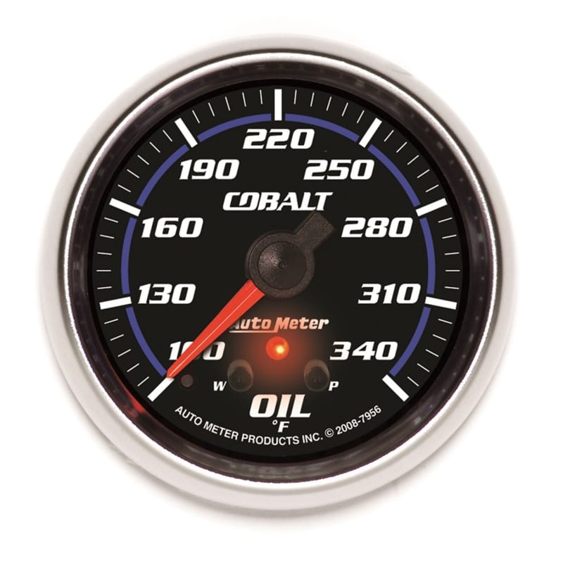 AutoMeter — GAUGE, OIL TEMP, 2 5/8", 340?F, STEPPER MOTOR W/ PEAK & WARN, COBALT
