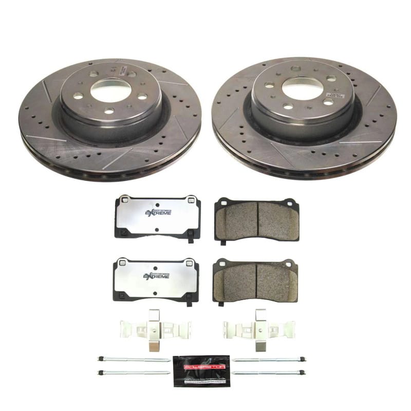 PowerStop — Z26 Street Performance Ceramic Brake Pad and Drilled & Slotted Rotor Kit