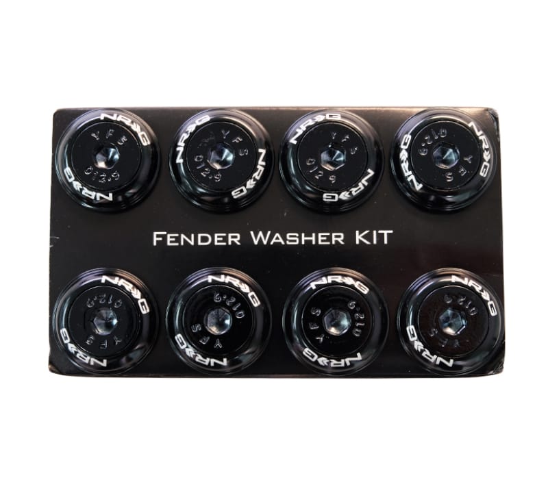 NRG — NRG Fender Washer Kit w/Color Matched M8 Bolt Rivets For Plastic (Black) - Set of 8